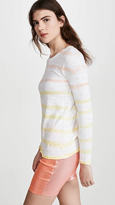 Shop Atm Anthony Thomas Melillo Long Sleeve Tie Dye Tee In Canary/melon