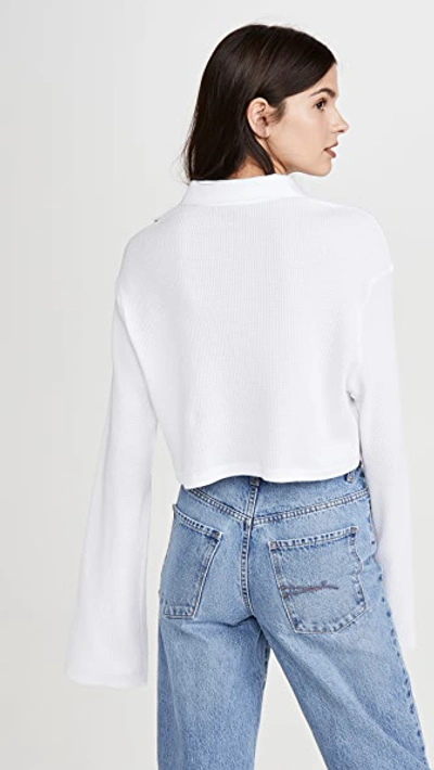 Shop The Range Stark Waffle Knit Cropped Polo In White