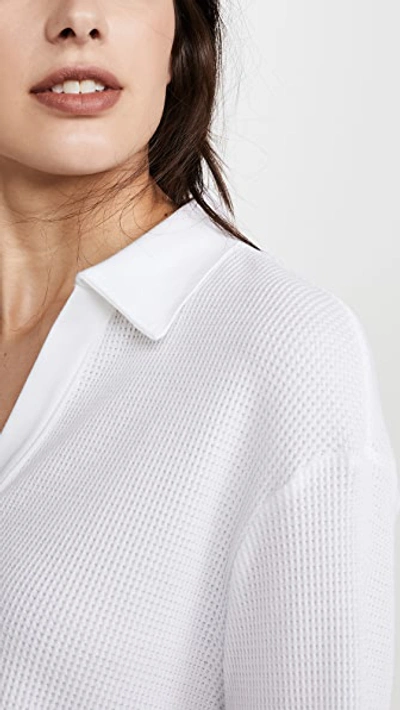 Shop The Range Stark Waffle Knit Cropped Polo In White