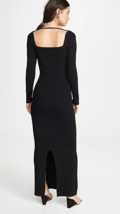 Shop Victor Glemaud Long Sleeve Ribbed Dress In Black