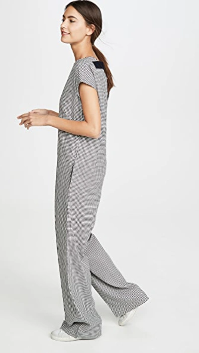 Shop Golden Goose Narumi Jumpsuit In Navy/white Check