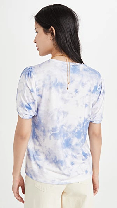 Shop Endless Rose Twist Puff Sleeve T-shirt In Blue