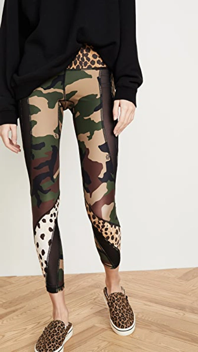 Shop R13 Engineered Leggings In Camo/cheetah