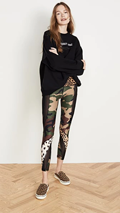 Shop R13 Engineered Leggings In Camo/cheetah