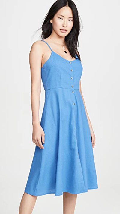 Shop Rolla's Eve Linen Dress In French Blue
