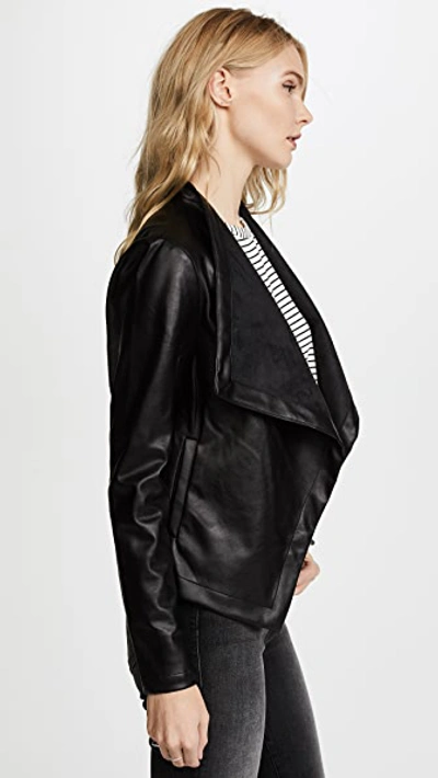 Shop Bb Dakota Peppin Vegan Leather Drapey Jacket In Black