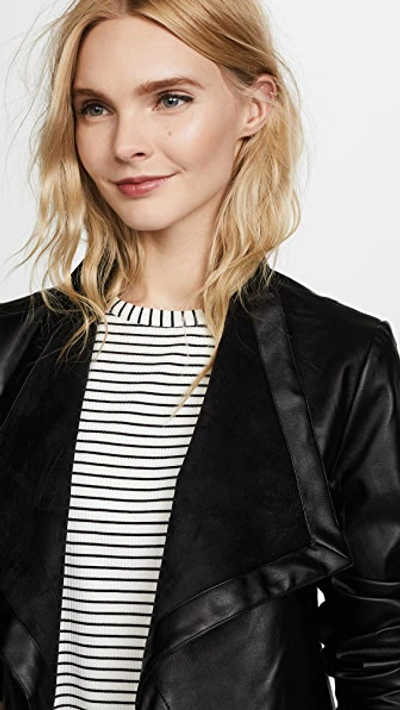 Shop Bb Dakota Peppin Vegan Leather Drapey Jacket In Black
