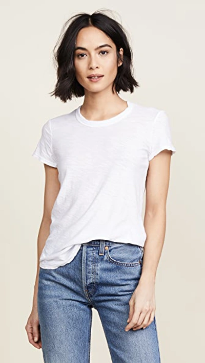 Shop James Perse Sheer Slub Crew Neck Tee White