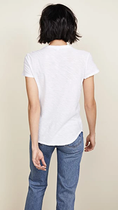 Shop James Perse Sheer Slub Crew Neck Tee White