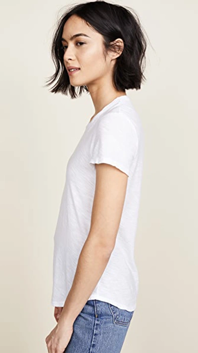 Shop James Perse Sheer Slub Crew Neck Tee White