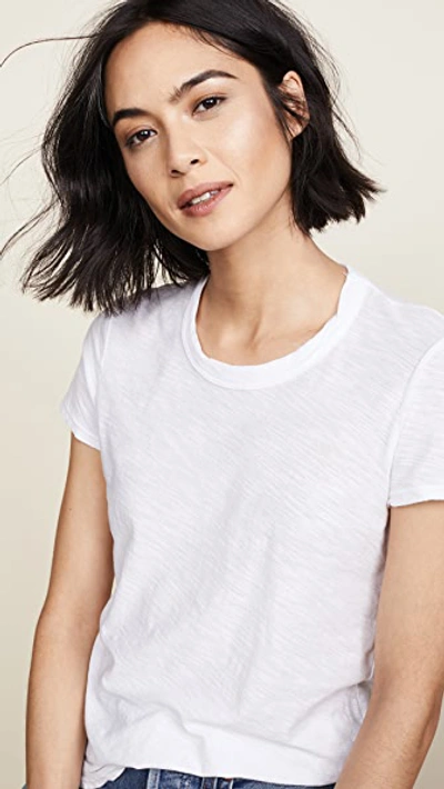 Shop James Perse Sheer Slub Crew Neck Tee White