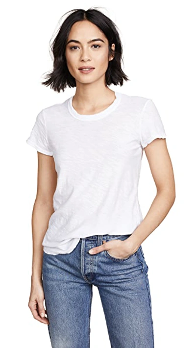 Shop James Perse Sheer Slub Crew Neck Tee White