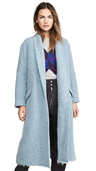 Shop Isabel Marant Étoile Faby Coat In Blue