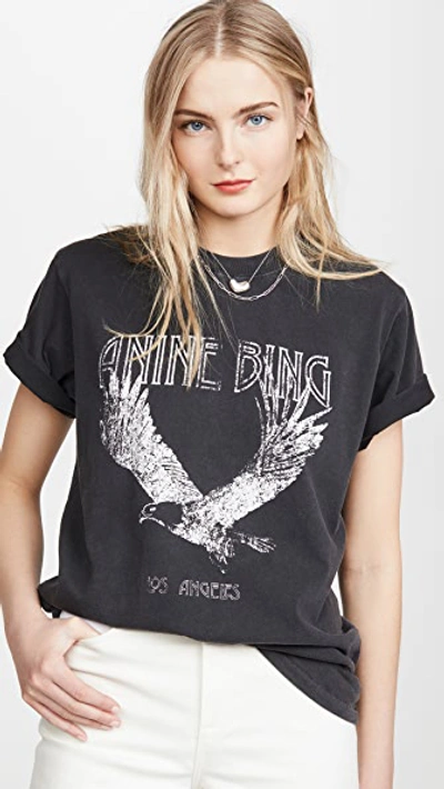 Shop Anine Bing Lili Tee Eagle Washed Black Xxs