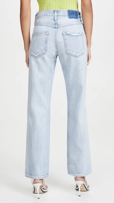 Shop Amo Layla High Rise Relaxed Straight Leg Jeans In Super Light Vintage Destructed