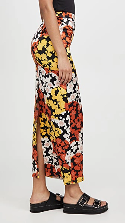 Shop Mcq By Alexander Mcqueen Back Slit Skirt In Yellow Ochre