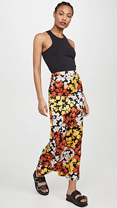 Shop Mcq By Alexander Mcqueen Back Slit Skirt In Yellow Ochre