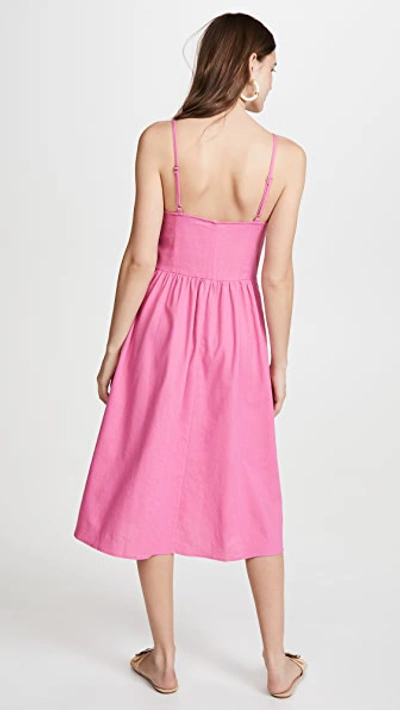Shop Rolla's Eve Linen Dress In Hot Pink