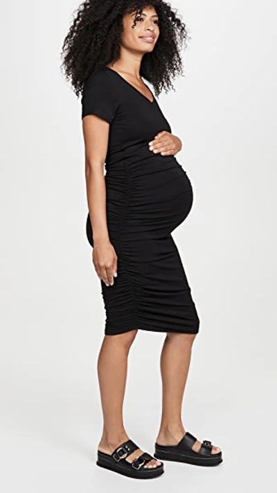 Shop David Lerner Maternity Tee Dress In Black