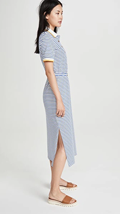 Shop Tory Burch Striped Polo Dress In Fresh Stripe