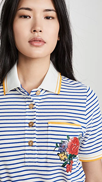 Shop Tory Burch Striped Polo Dress In Fresh Stripe