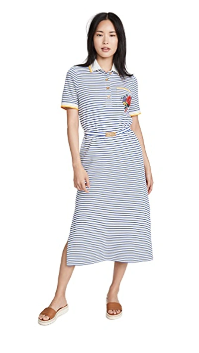 Shop Tory Burch Striped Polo Dress In Fresh Stripe