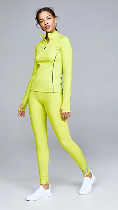 Shop Victoria Beckham Rbk Vb Half Zip Run Jacket In Semi Solar Yellow