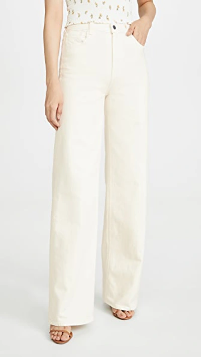 J Brand + Elsa Hosk Monday High-rise Wide-leg Jeans In White | ModeSens