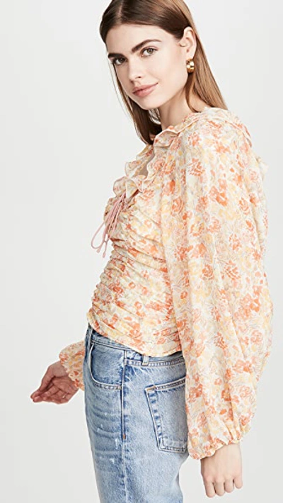 Shop Free People Mabel Printed Blouse In Spring Combo