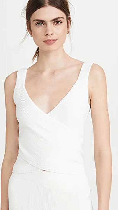 Shop Jonathan Simkhai Sleeveless Wrap Top In White