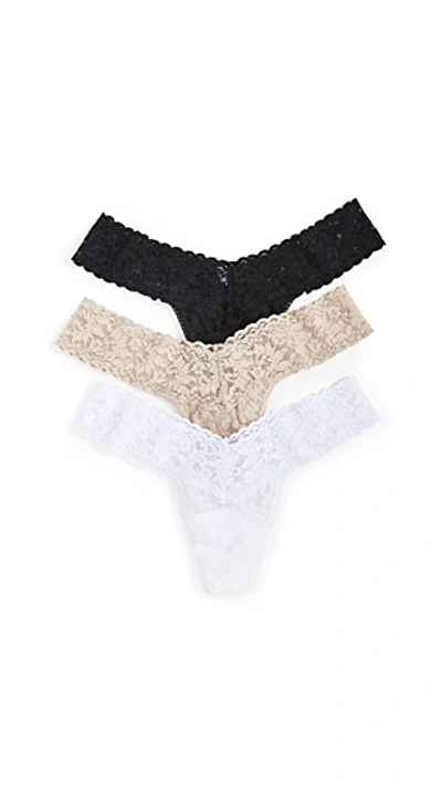 Hanky Panky 3 Pack Signature Lace Low Rise Thong In Multi