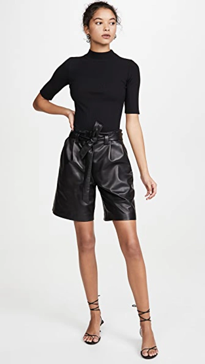 Shop Veda Luis Leather Shorts In Black