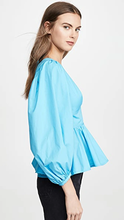 Shop Staud Luna Top In Bright Blue