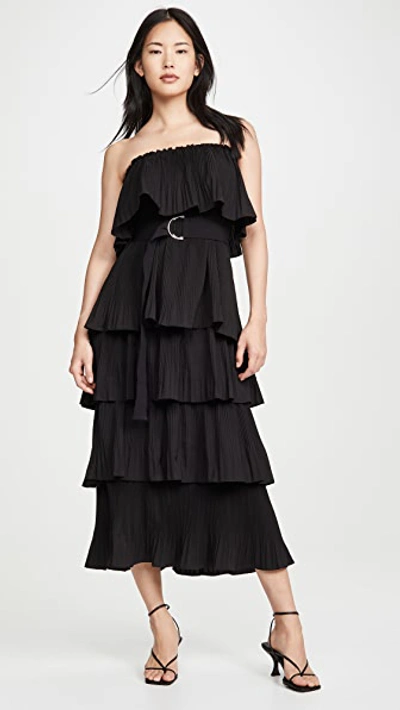 Shop Essentiel Antwerp Valentina Ruffled Dress In Black