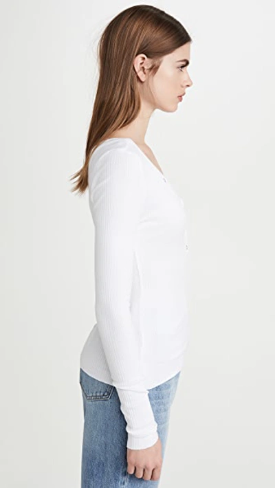 Shop The Range Division Rib Snap Deep V In White