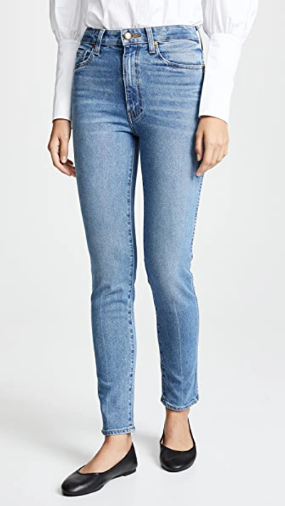 Shop Khaite Vanessa High Rise Straight Jeans In Vintage Blue