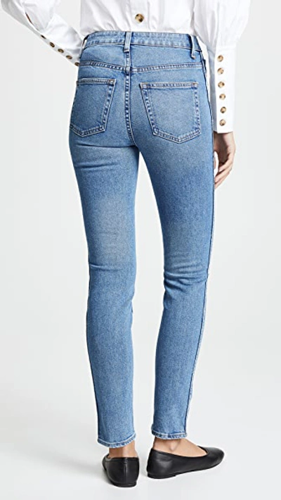 Shop Khaite Vanessa High Rise Straight Jeans In Vintage Blue