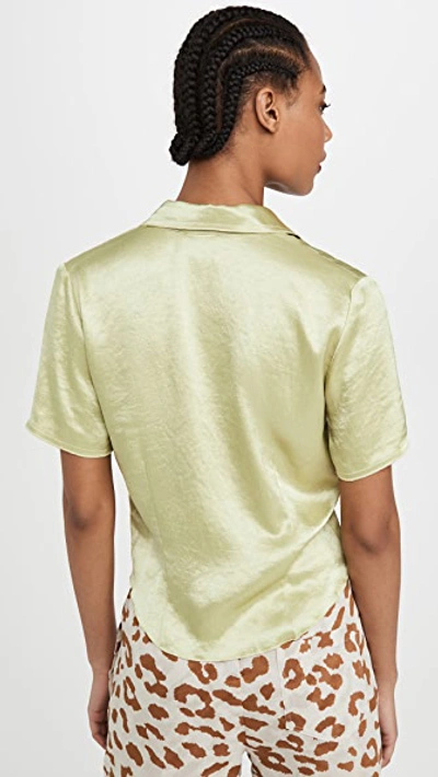 Shop Nanushka Clare Satin Top In Lime