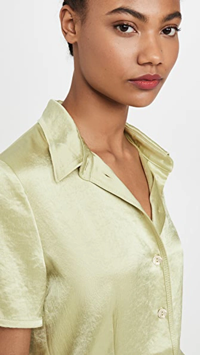 Shop Nanushka Clare Satin Top In Lime