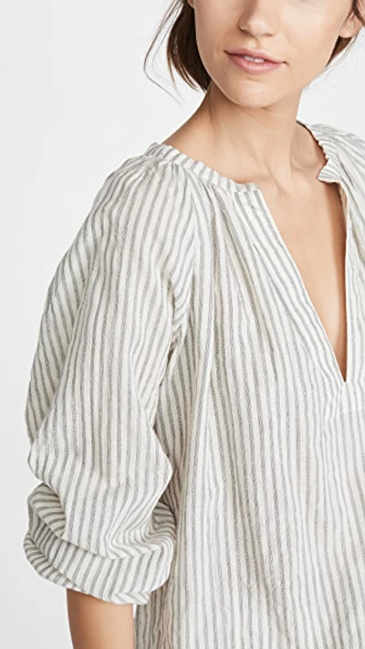 Shop Nili Lotan Brooke Top In Black/natural Stripe