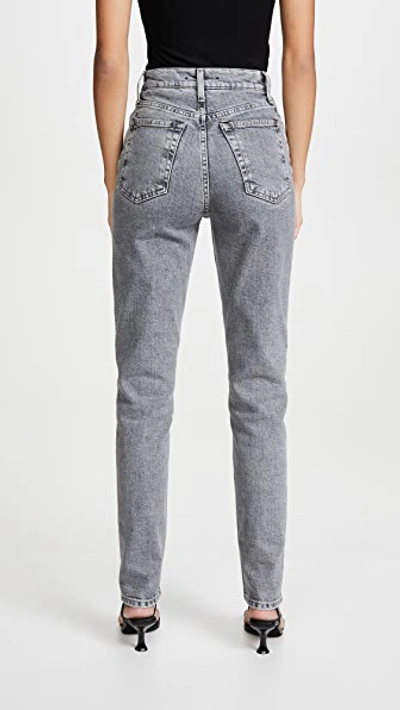 Helmut Lang Femme Hi Spikes Cotton Zipper Detail Jeans In Grey | ModeSens