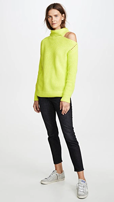 Shop Astr Sepulveda Sweater In Neon Lime