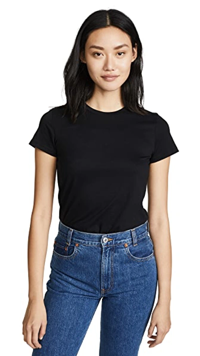 Vince Essential Crew Tee In Black