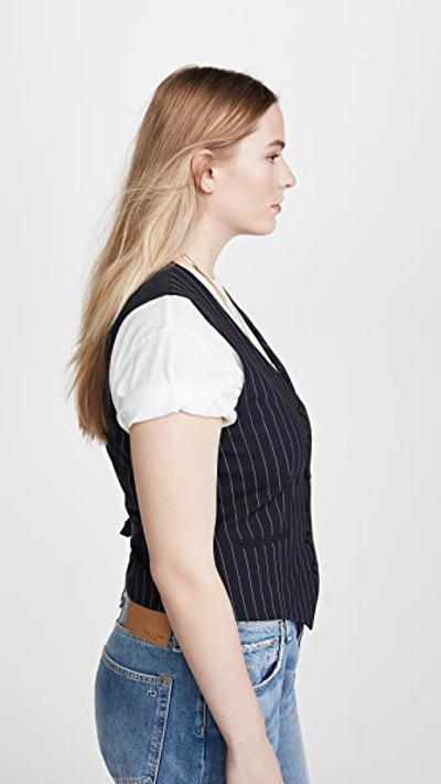 Shop Rag & Bone Vanessa Pinstripe Vest In Navy Pinstripe