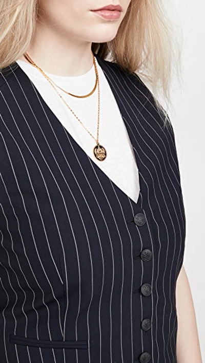 Shop Rag & Bone Vanessa Pinstripe Vest In Navy Pinstripe