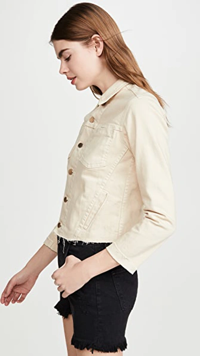 Shop L Agence Janelle Slim Raw Jacket In Coconut