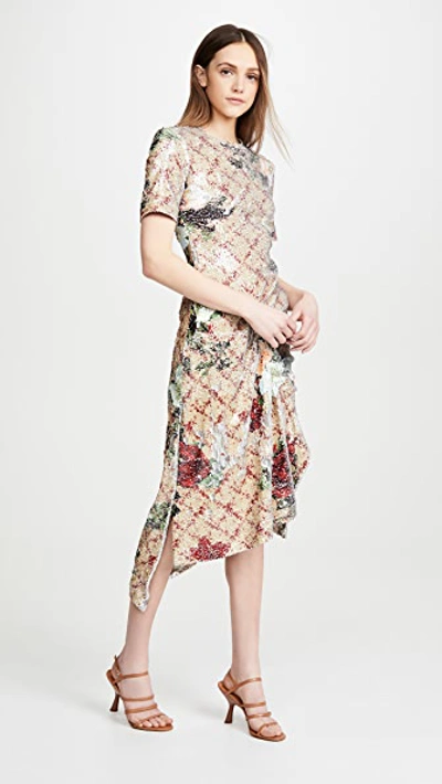 Shop Preen By Thornton Bregazzi Rio Sequined Floral Dress In Osaka Floral Red