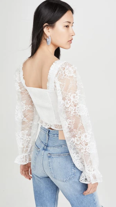 Shop For Love & Lemons Cheyenne Lace Bustier Top In Ivory Lace