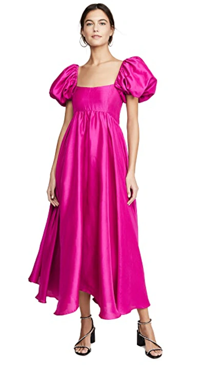 Shop Azeeza Rory Puff Sleeve Dress Magenta