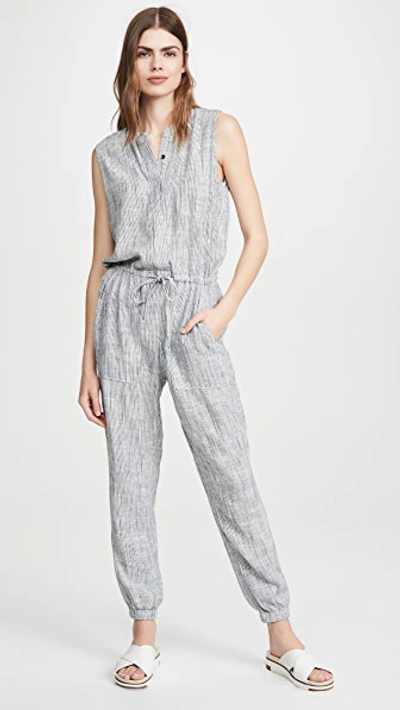 Shop Splendid Brook Jumpsuit In Navy/white